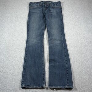 Guess Jeans Women's 28 Blue Daredevil Bootcut Low Rise Distressed Y2K Denim